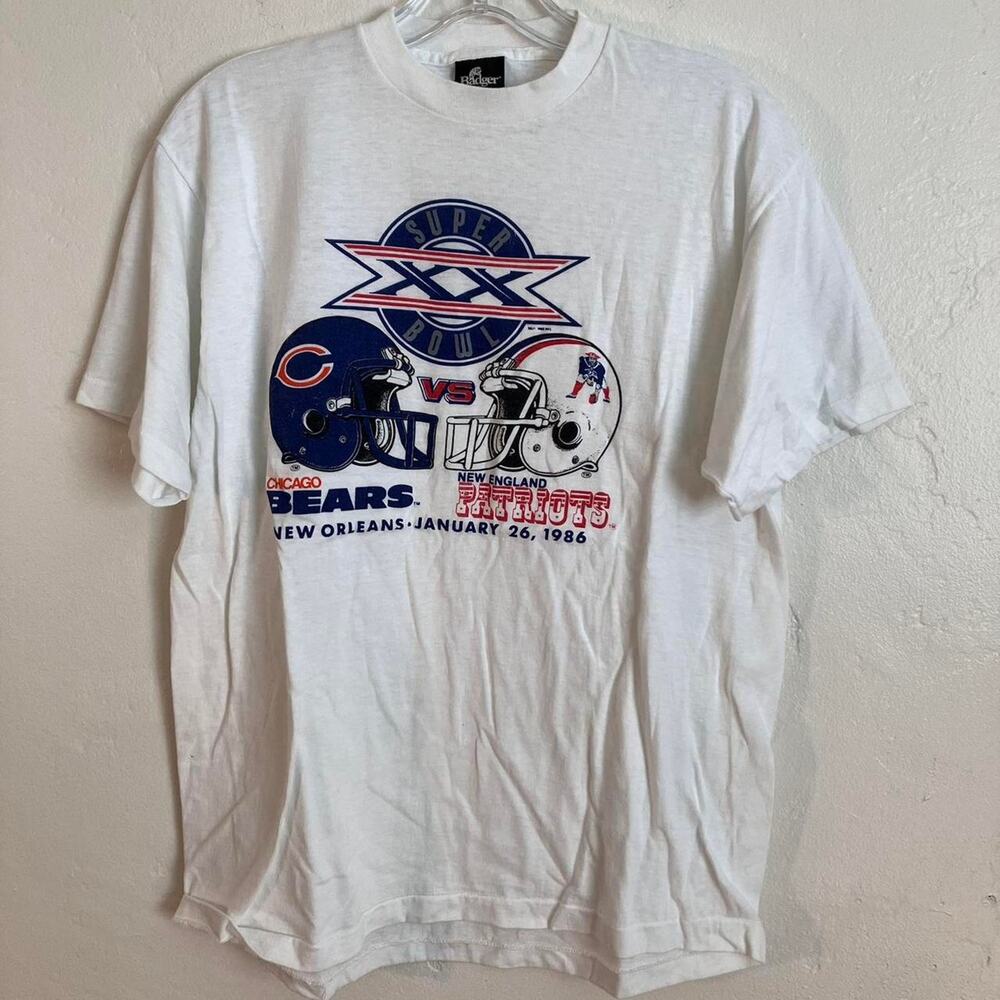 Vintage 80s Badger Youth Super‎ Bowl XX Matchup T-shirt